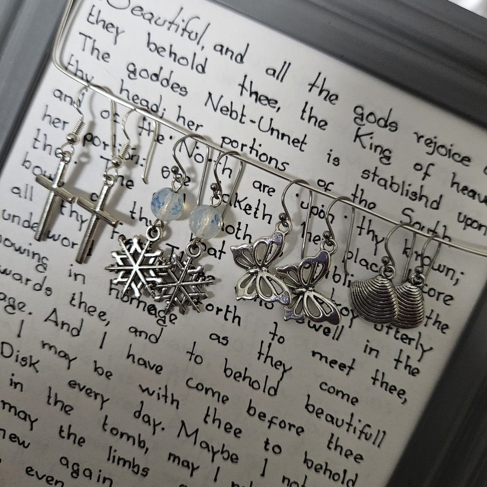 Silver and Blue Women's Earrings Set